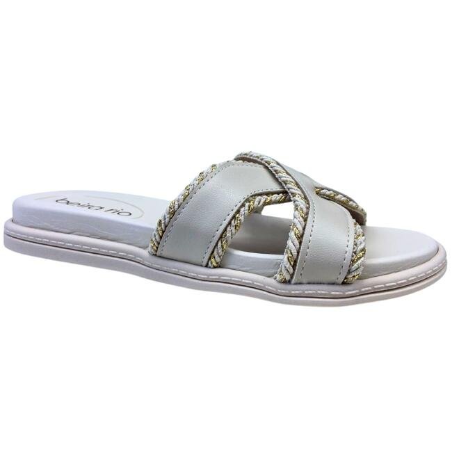 Chinelo Papete Beira Rio Napa Turim Branco Off Branco 5