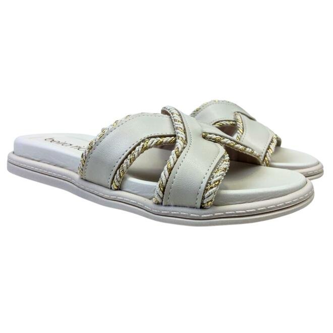 Chinelo Papete Beira Rio Napa Turim Branco Off Branco 6