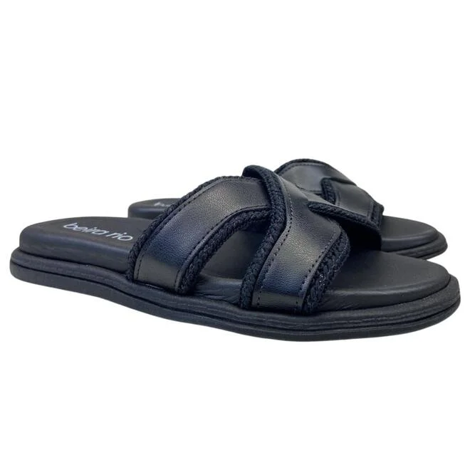 Chinelo Papete Beira Rio Napa Turim Preto Preto 3