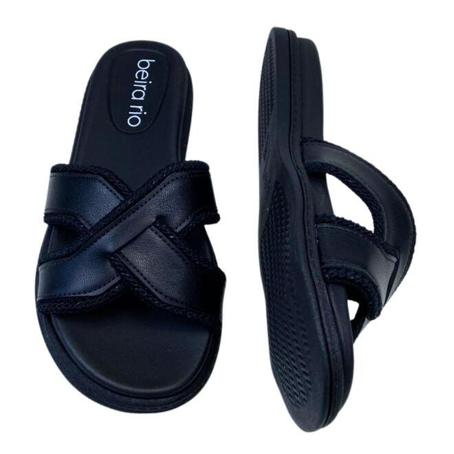 Chinelo Papete Beira Rio Napa Turim Preto Preto 4