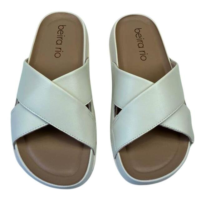 Chinelo Papete Beira Rio Napa Turim Branco Off Branco 4