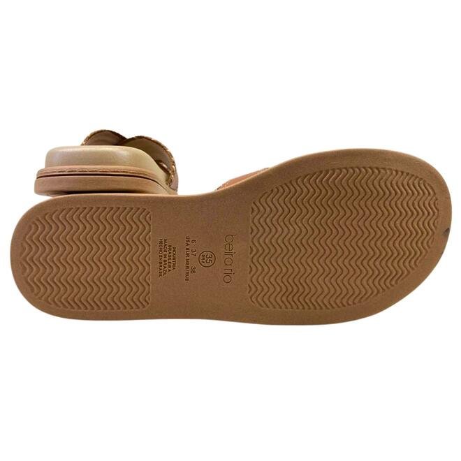 Chinelo Papete Beira Rio Napa Turim Camel Marrom 5