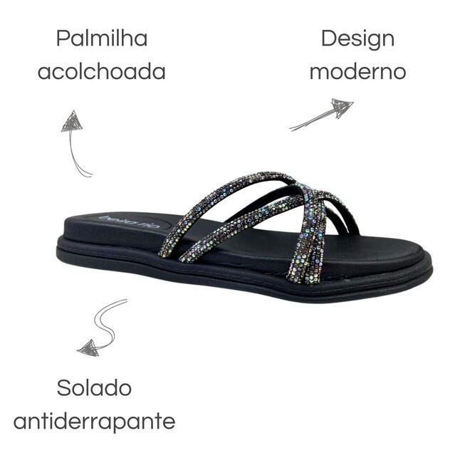Chinelo Papete Beira Rio Preto/Grafite/Aurora Boreal Preto 6