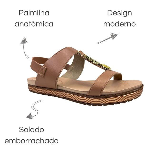 Sandália Beira Rio Napa Turim Nude Nude 6