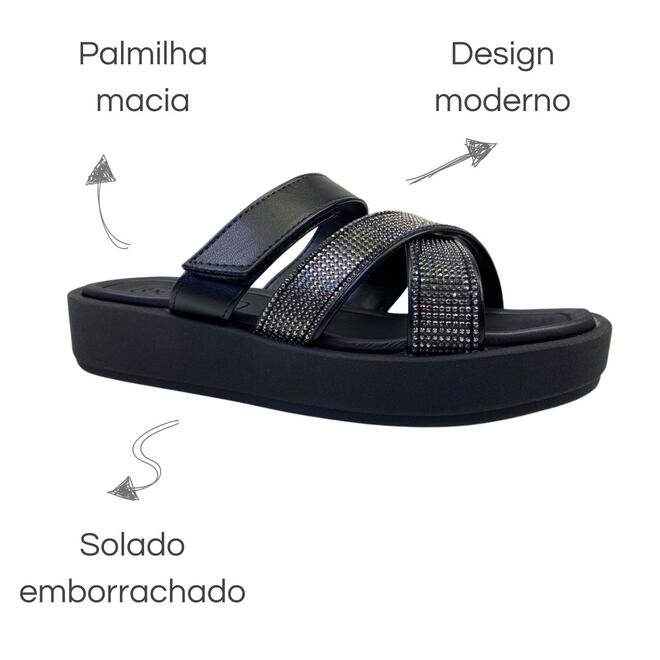 Tamanco Beira Rio Napa Turim Preto Preto 6