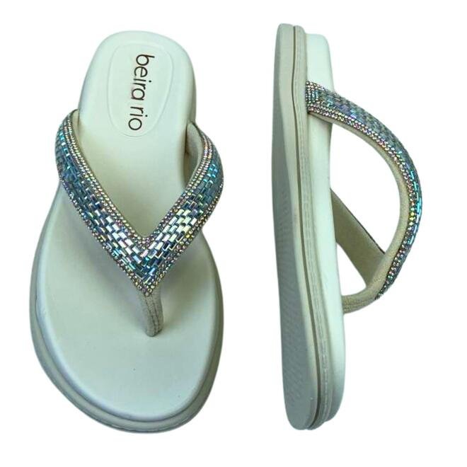 Chinelo Beira Rio Gaspea Noruega Aurora Boreal Branco 4