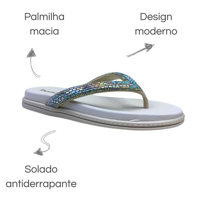 Chinelo Beira Rio Gaspea Noruega Aurora Boreal Branco 6