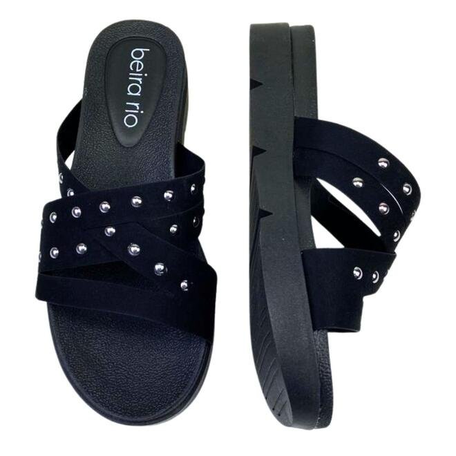 Tamanco Beira Rio Camurça Flex Preto Preto 6