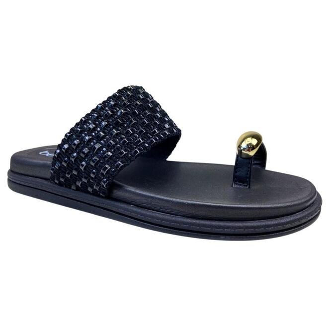 Chinelo Papete Beira Rio Napa Turim Preto/Preto Preto 2