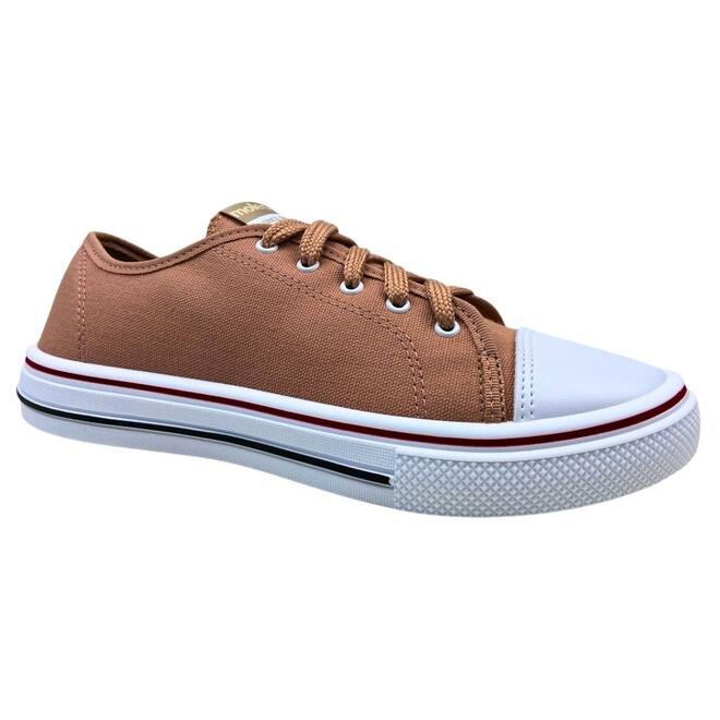 Tênis Moleca Lona Sider/Napa Sardenha Nude/Branco Marrom 2