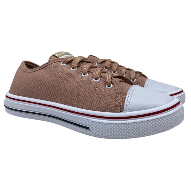Tênis Moleca Lona Sider/Napa Sardenha Nude/Branco Marrom 3