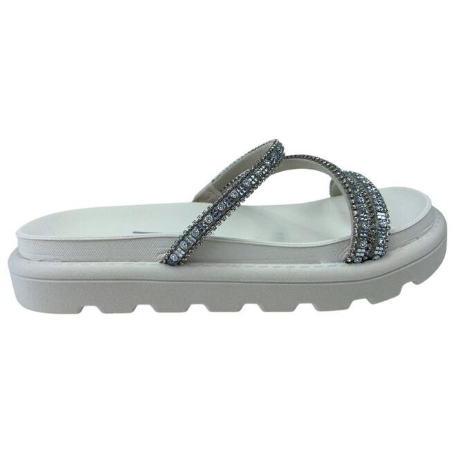 Chinelo Papete Vizzano Branco Off/Cristal-Cristal Feminino