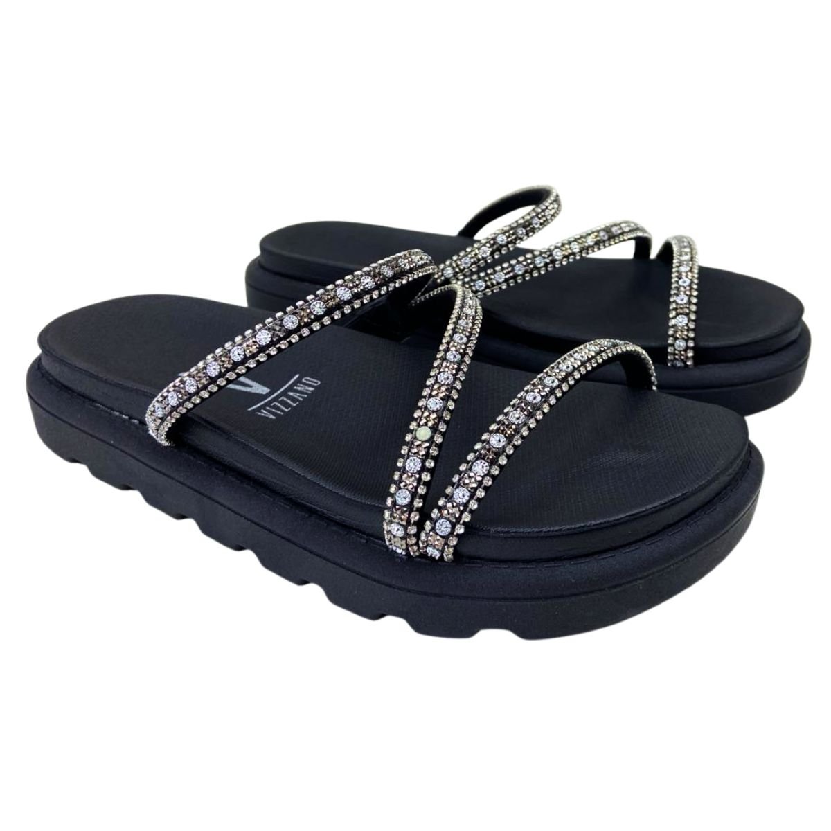 Chinelo Papete Vizzano Preto/Cristal-Black Diamond Preto 4