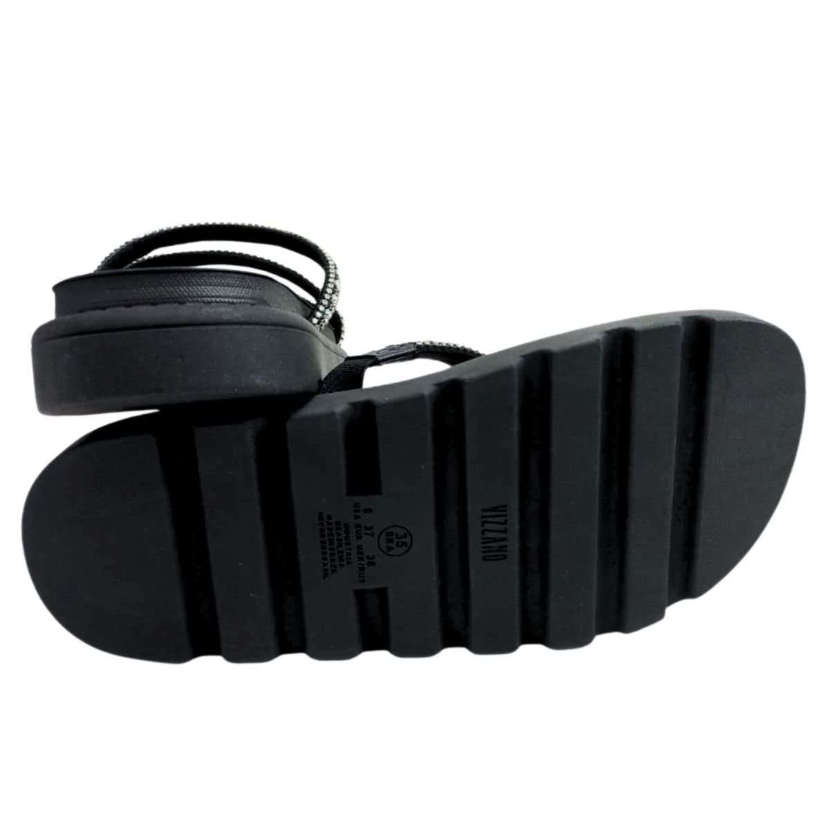 Chinelo Papete Vizzano Preto/Cristal-Black Diamond Preto 6