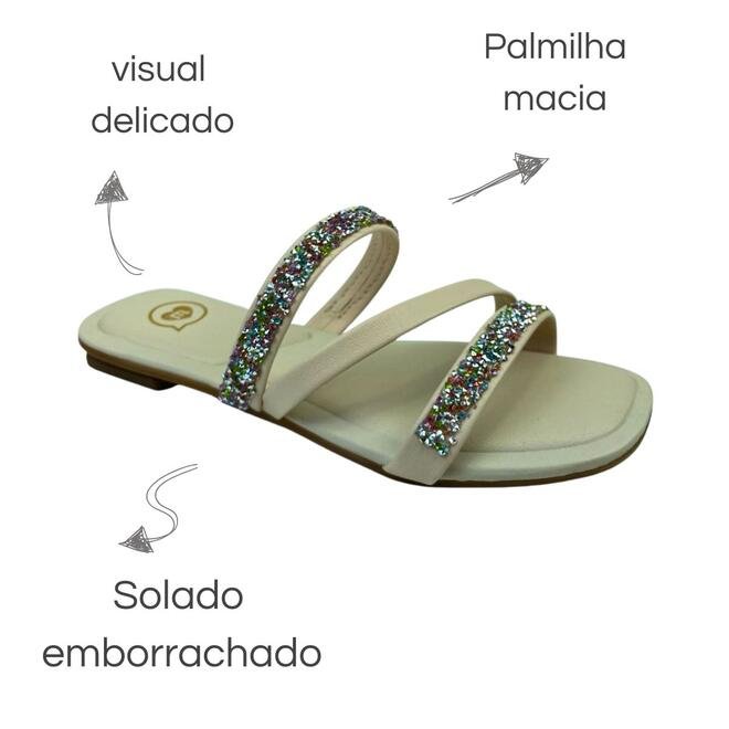Rasteira Molekinha Infantil Napa Turim Creme Creme 6