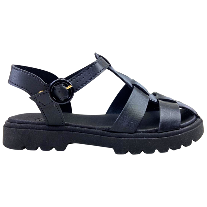 Sandália Teen Molekinha Infantil Napa Metalizado Preto Preto 2