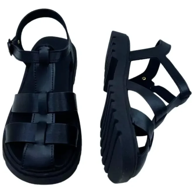 Sandália Teen Molekinha Infantil Napa Metalizado Preto Preto 7