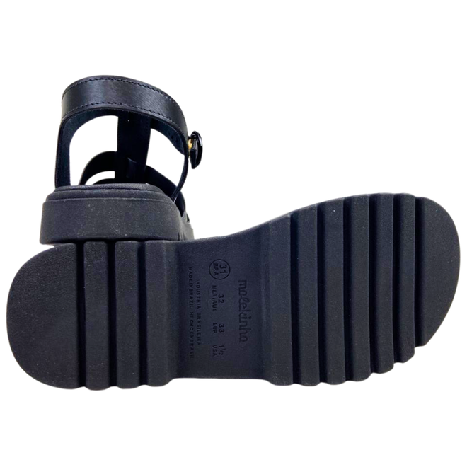 Sandália Teen Molekinha Infantil Napa Metalizado Preto Preto 10