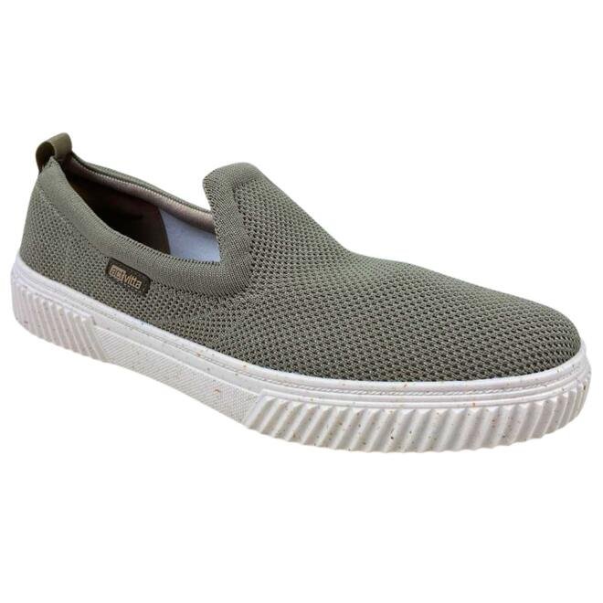 Sapato Casual Actvitta Gaspea Knit Taupe Masculino Cinza 2