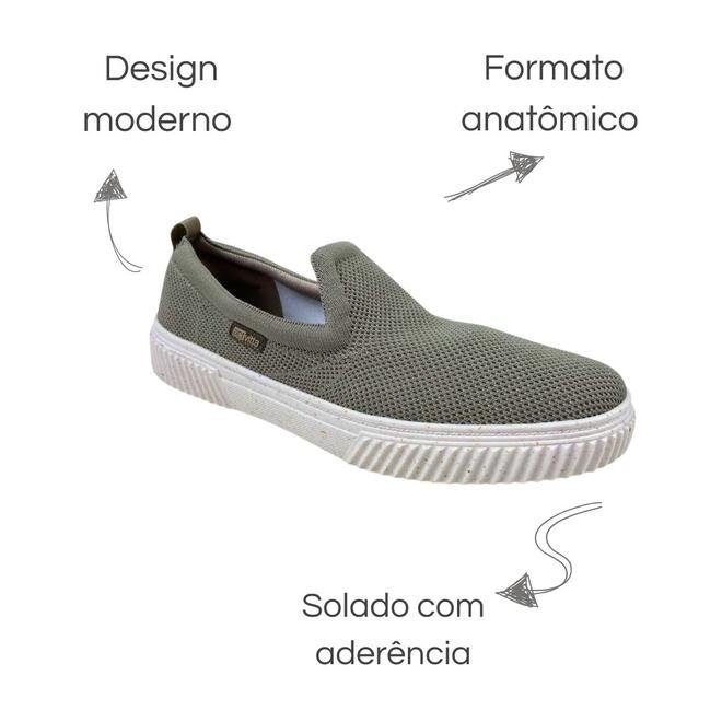 Sapato Casual Actvitta Gaspea Knit Taupe Masculino Cinza 6