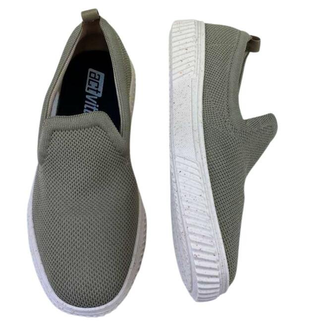 Sapato Casual Actvitta Gaspea Knit Taupe Masculino Cinza 4
