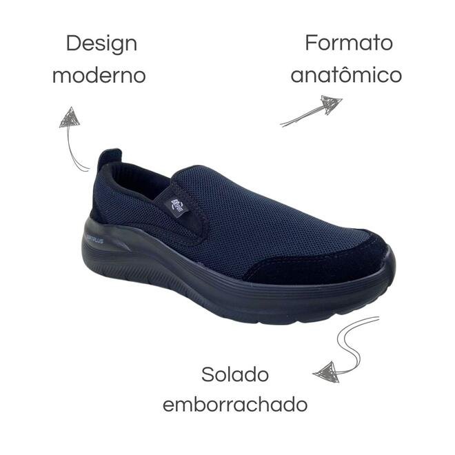 Tênis BRsport Tecido Camurção Preto/Preto Masculino Preto 6