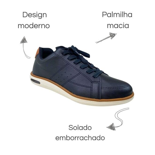 Sapatênis BRsport Napa Vermont Preto/Camel Masculino Preto 6