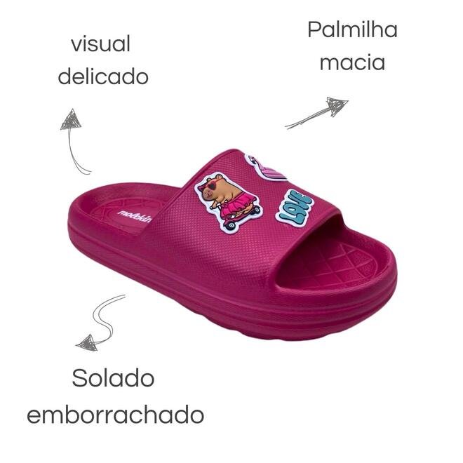 Chinelo Slide Molekinha EVA Pink Infantil Pink 6