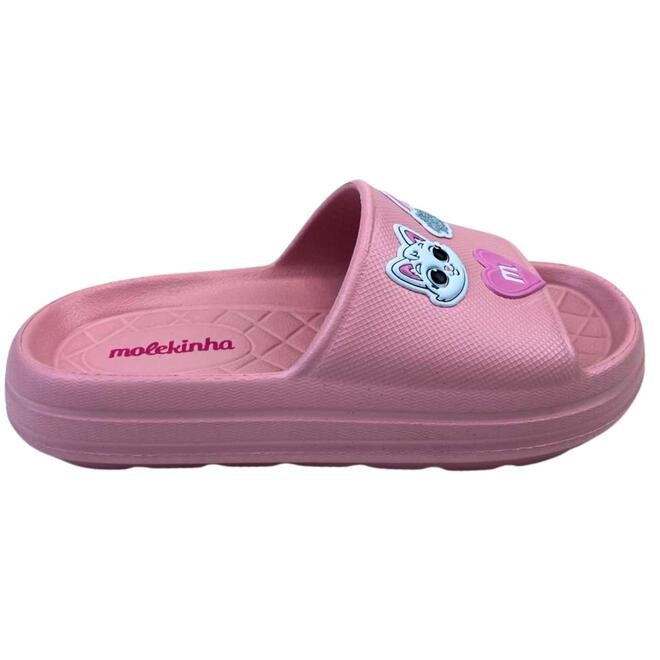 Chinelo Slide Molekinha EVA Rosa Infantil