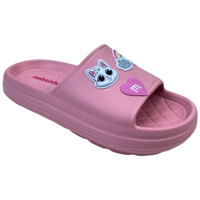 Chinelo Slide Molekinha EVA Rosa Infantil Rosa 2