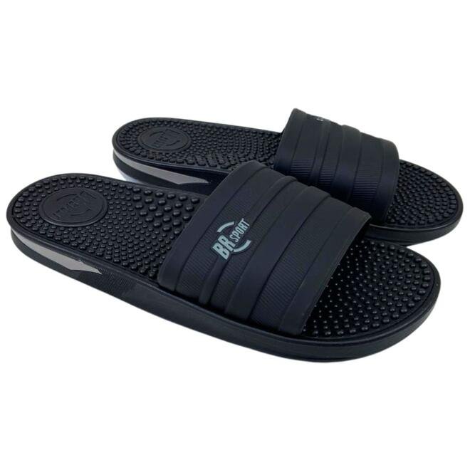 Chinelo BRsport Slide Napa Way Preto/Cinza Masculino Preto 4