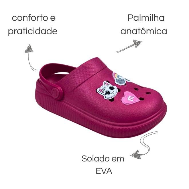 Clog Molekinha Injetada EVA Pink Menina Pink 6