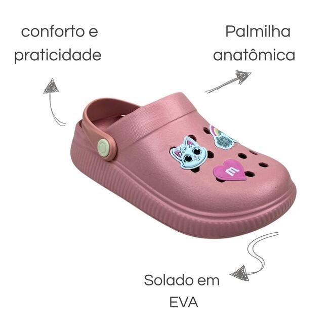 Clog Molekinha Injetada EVA Rosa Menina Rosa 6