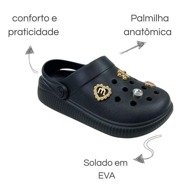 Clog Molekinha Injetada EVA Preto Menina Preto 6
