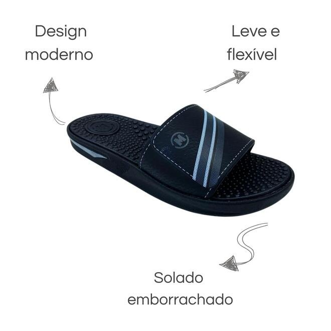 Chinelo Molekinho Preto/Branco/Cinza Menino Preto 6
