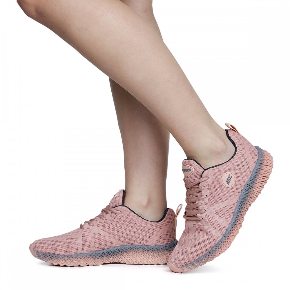Tênis Feminino Esportivo Bonito Confortável Para Caminhada Academia Escola Faculdade Dia A Dia Rosa 2