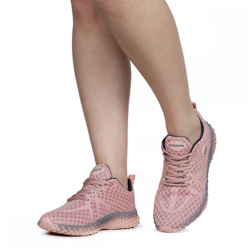 Tênis Feminino Esportivo Bonito Confortável Para Caminhada Academia Escola Faculdade Dia A Dia Rosa 3