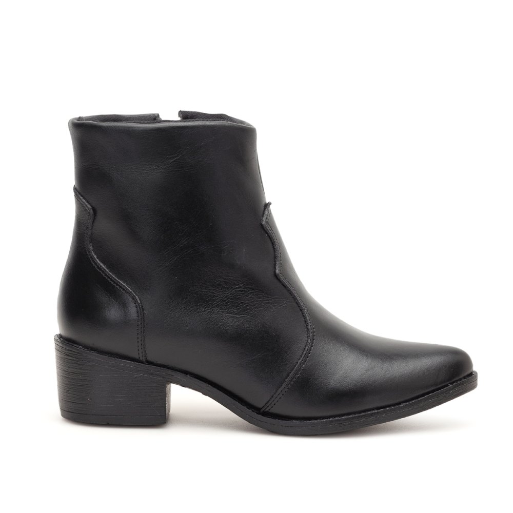 Bota Western Texana Couro Feminino 2 em 1 Capa Cano Alto Moda Country Resistente Confortável Preto 3