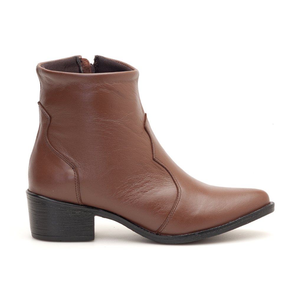 Bota Western Texana Couro Feminino 2 em 1 Capa Cano Alto Moda Country Resistente Confortável Marrom 3