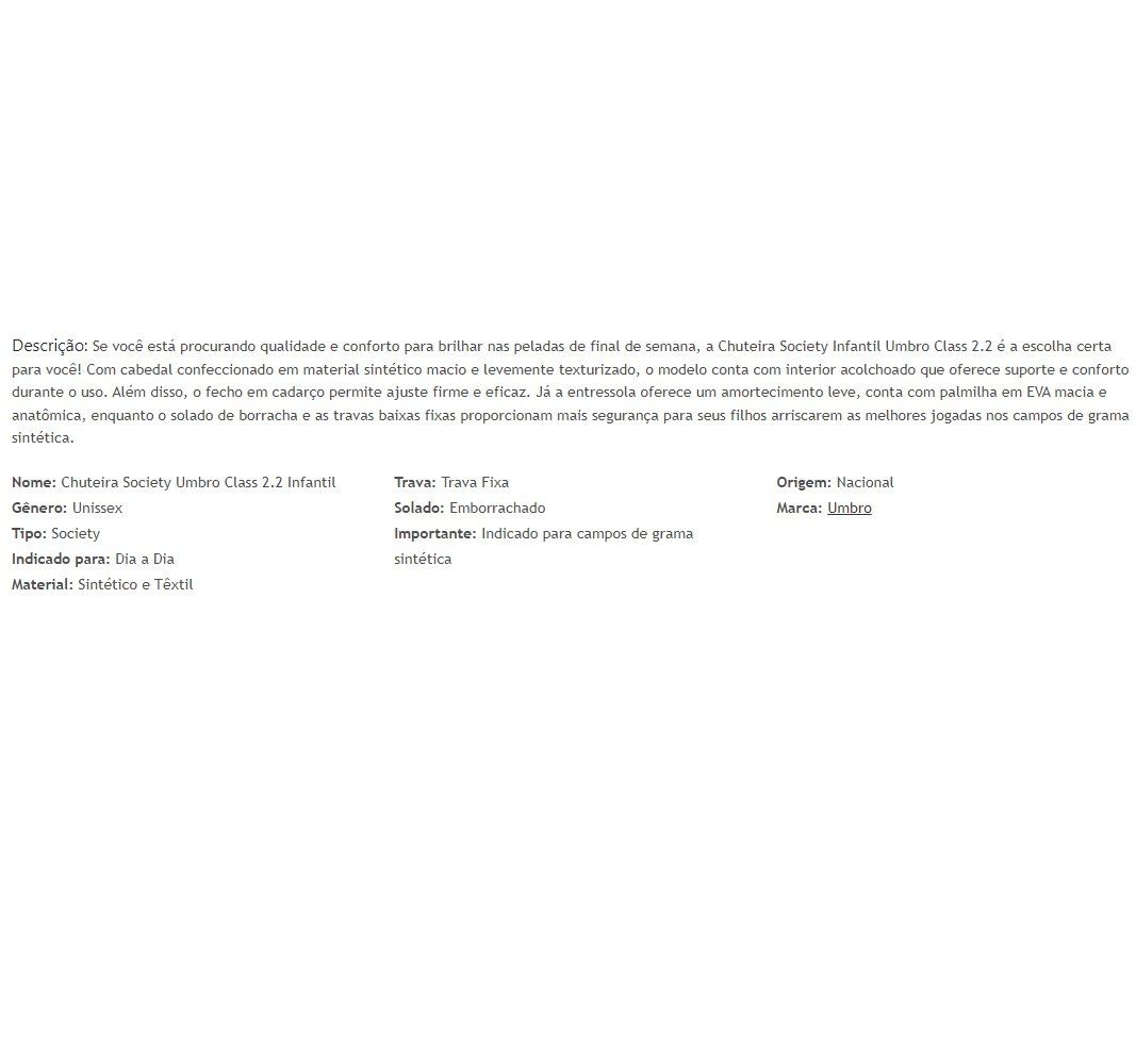 Chuteira para Futebol Society Umbro Class 2.2 - Infantil Azul 7