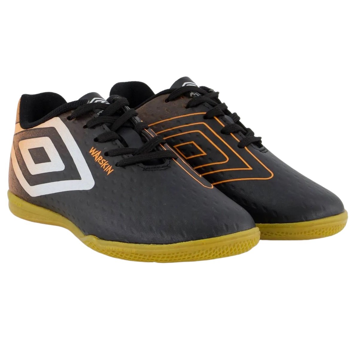 Chuteira de Futsal Umbro Warskin Infantil Preto/Laranja 2