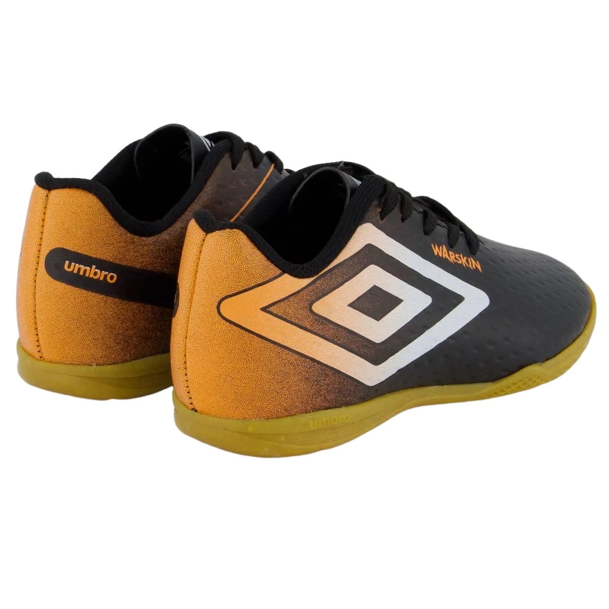 Chuteira de Futsal Umbro Warskin Infantil Preto/Laranja 3