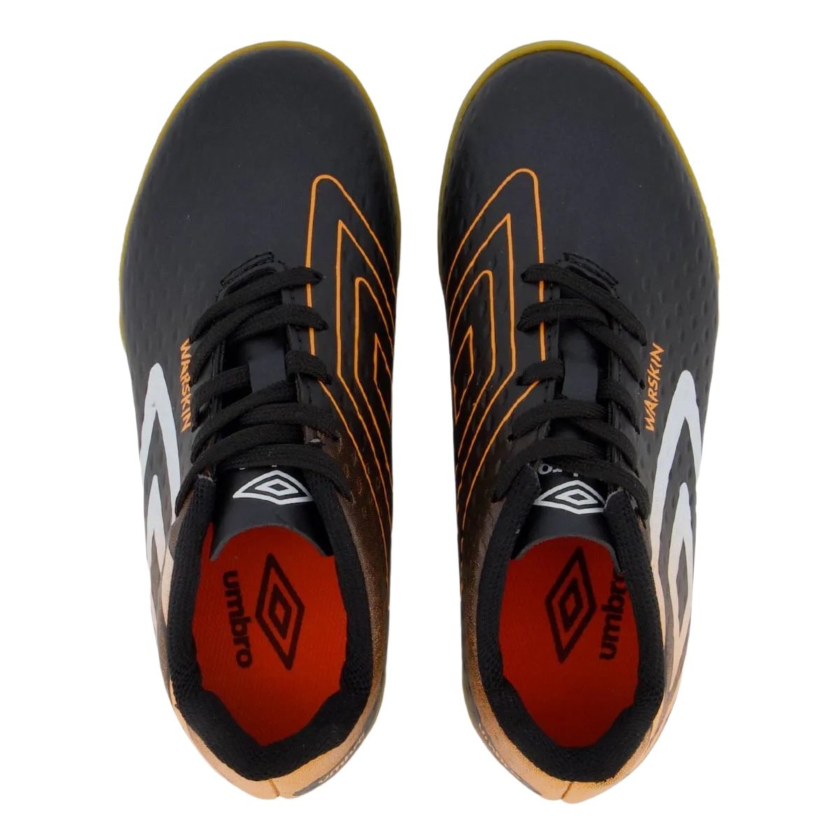 Chuteira de Futsal Umbro Warskin Infantil Preto/Laranja 4