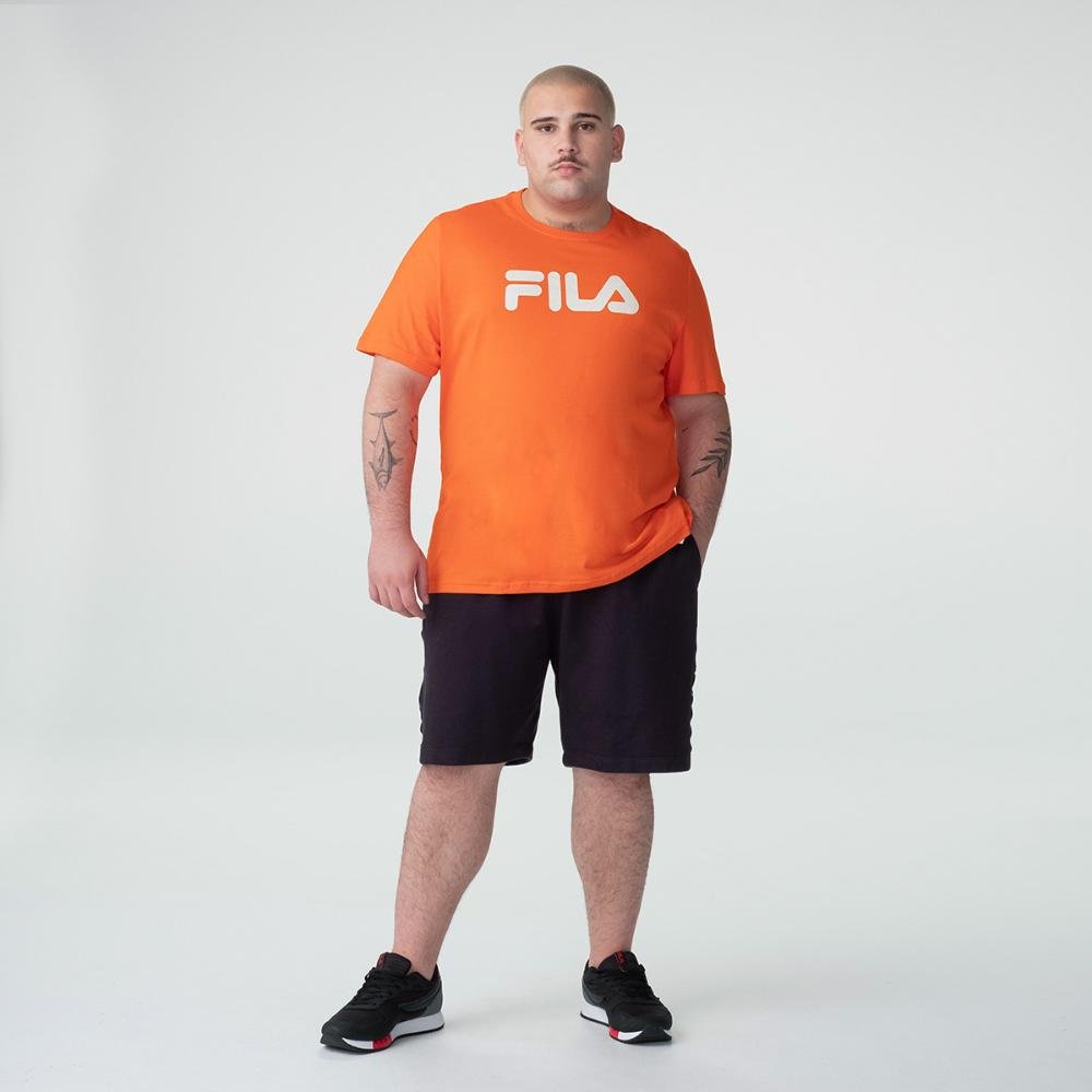 Camiseta Fila Letter Mid Plus Masculina Laranja 3