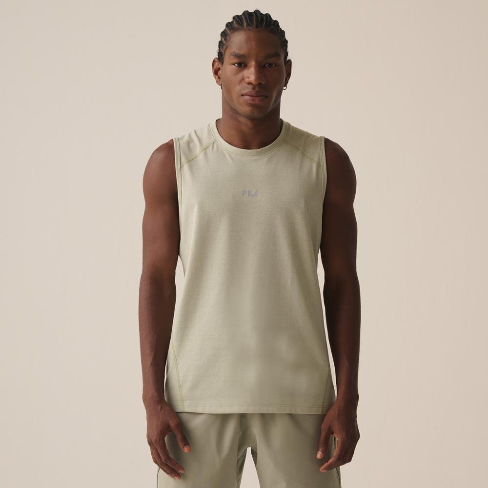 Camiseta Sem Manga Fila Essential Floating Masculina Verde 1