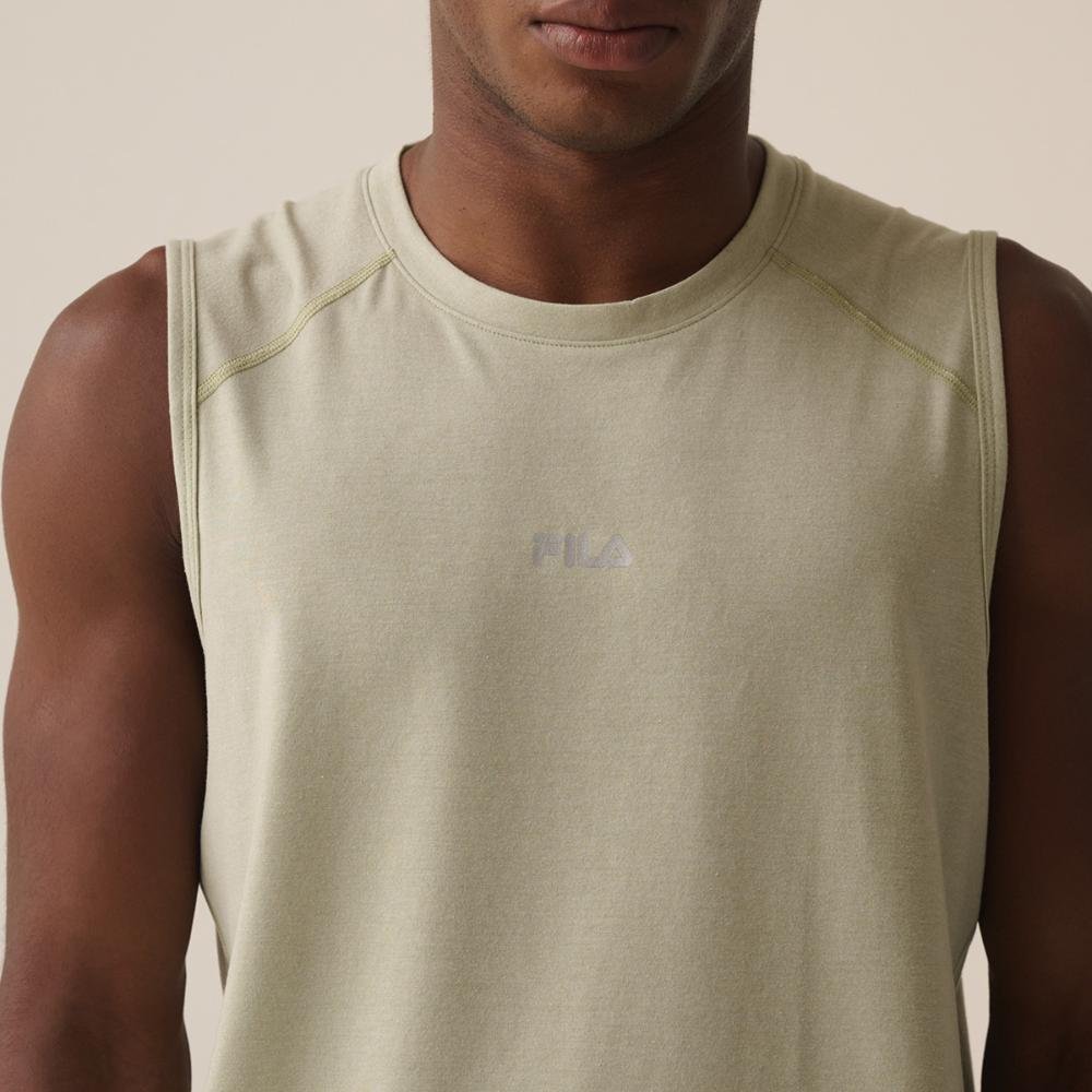 Camiseta Sem Manga Fila Essential Floating Masculina Verde 4