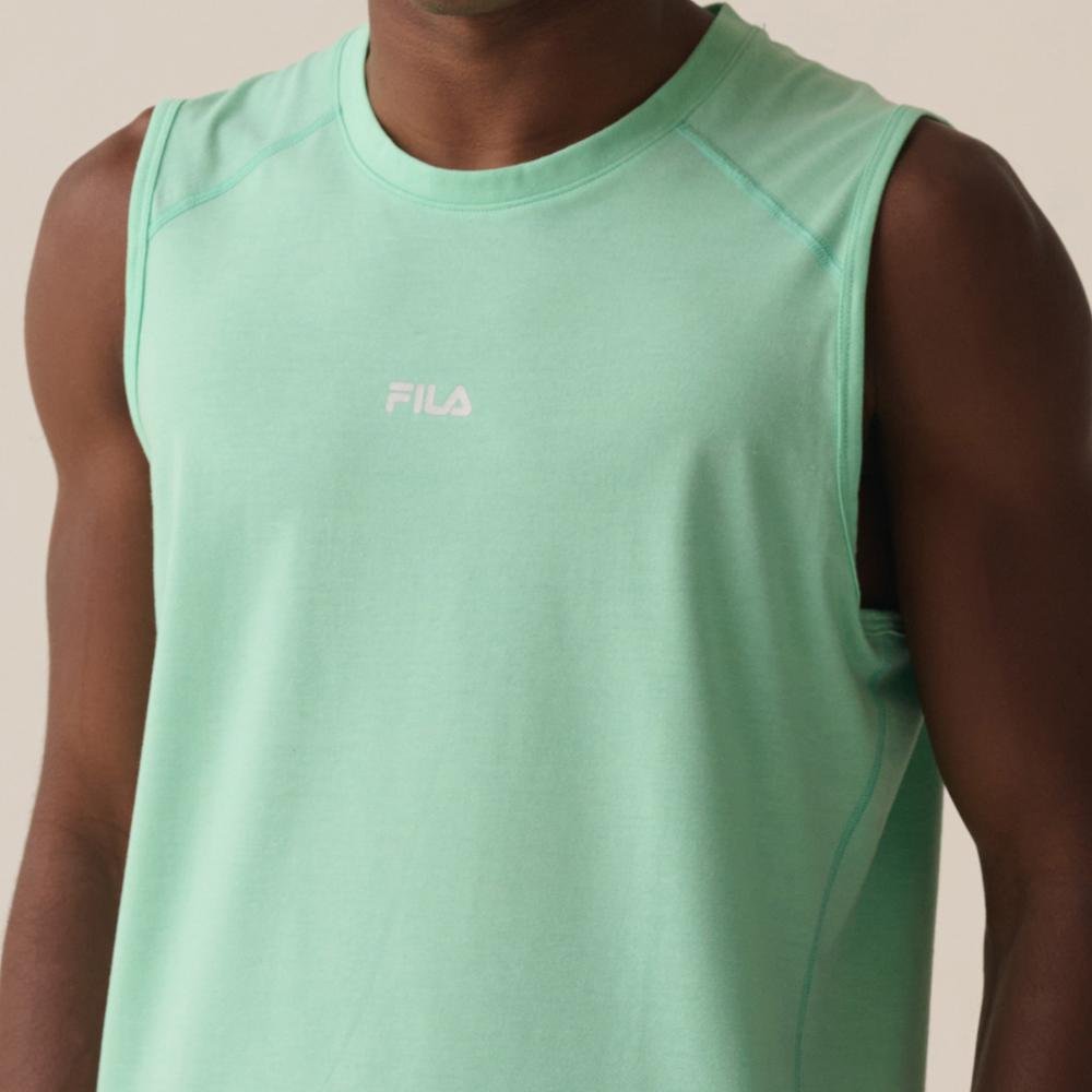 Camiseta Sem Manga Fila Essential Floating Masculina Verde 4