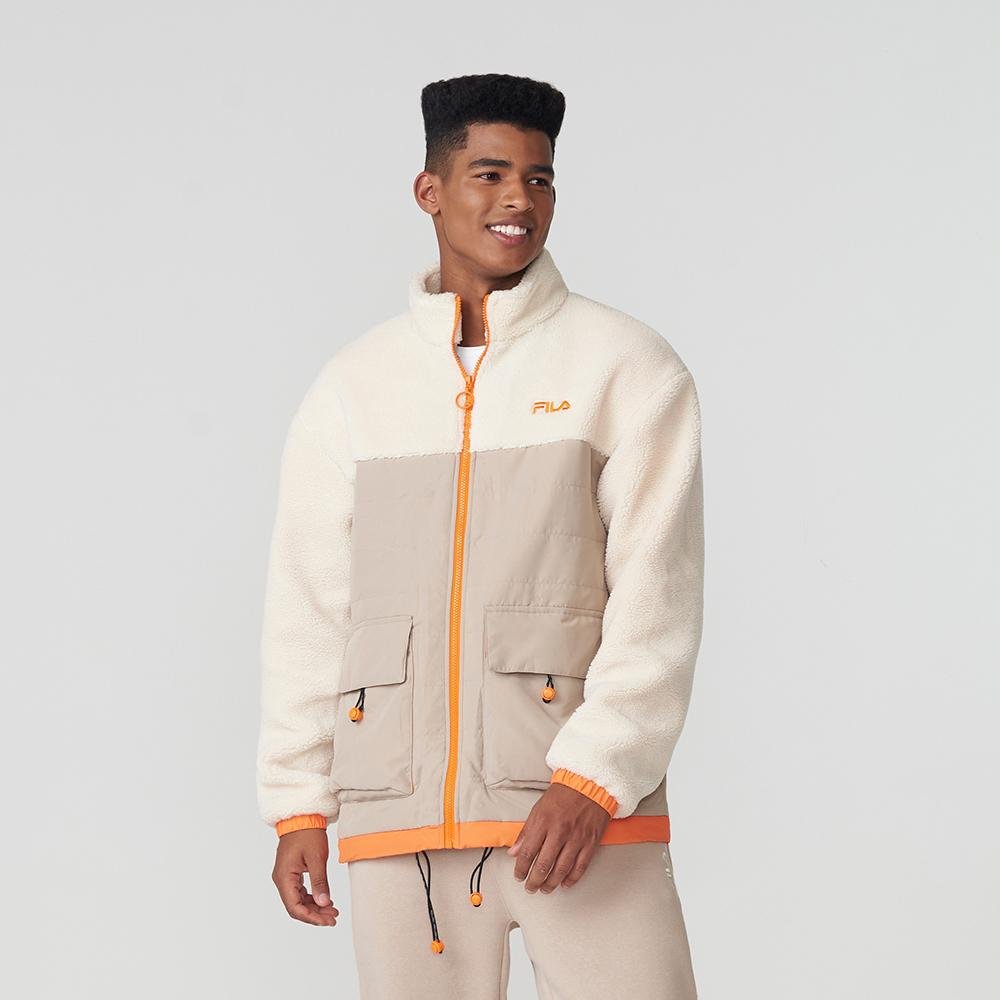 Jaqueta Fila Outer Mix Masculina Bege/Laranja 2