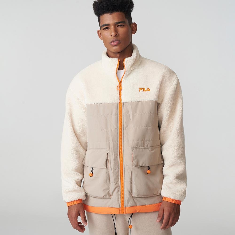 Jaqueta Fila Outer Mix Masculina Bege/Laranja 4