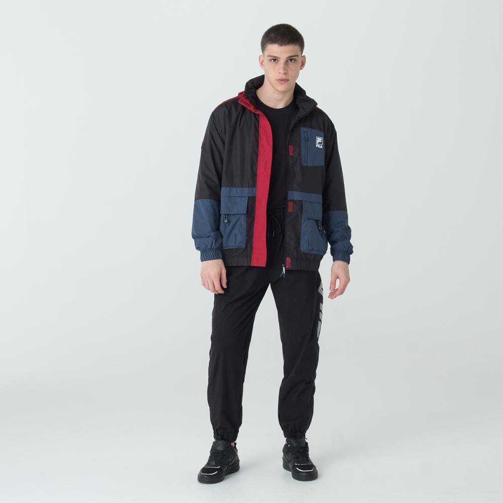 Jaqueta Fila Pocket Masculina Preto/Azul/Vermelho 3